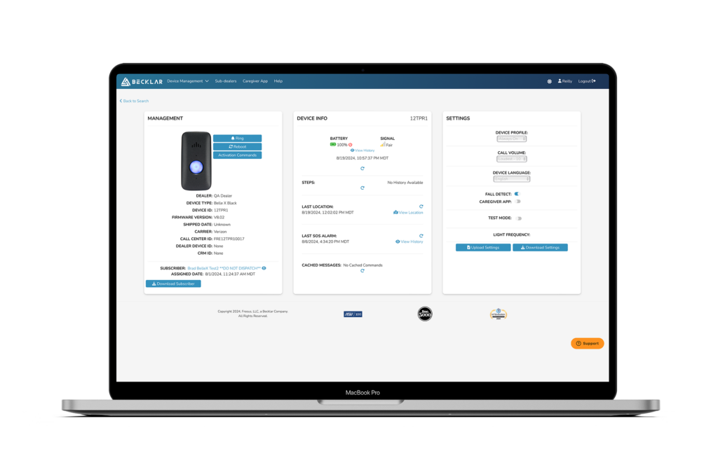 Becklar Personal Health & Safety Dashboard