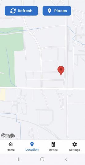 Location in Places Caregiver App