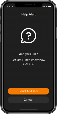 worker safety pro app all clear message